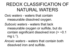 REDOX CLASSIFICATION OF NATURAL WATERS