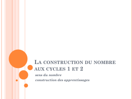 L 1 2 A CONSTRUCTION DU NOMBRE
