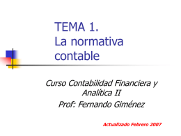 TEMA 1. La normativa contable Curso Contabilidad Financiera y