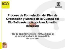 Proceso de Formulación del Plan de Río Salitre-Arzobispo-Juan Amarillo
