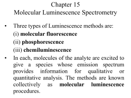 Chapter 15 Molecular Luminescence Spectrometry