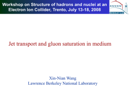 Jet transport and gluon saturation in medium Xin-Nian Wang