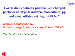 Correlations between photons and charged and dAu collisions at √s