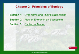 Chapter 2   Principles of Ecology Section 1: Section 2: Section 3: