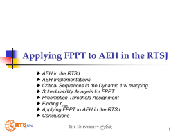 Applying FPPT to AEH in the RTSJ ▶
