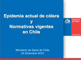 Epidemia actual de cólera y Normativas vigentes en Chile