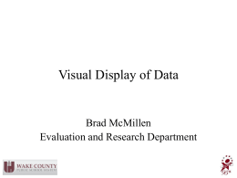 Visual Display of Data Brad McMillen Evaluation and Research Department