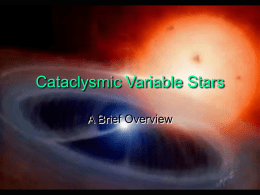 Cataclysmic Variable Stars A Brief Overview