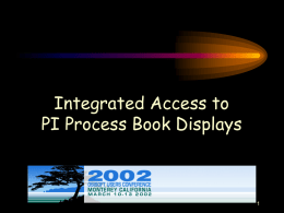 Integrated Access to PI Process Book Displays 1