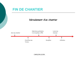 FIN DE CHANTIER Déroulement d’un chantier CNRS/DR15/SPL