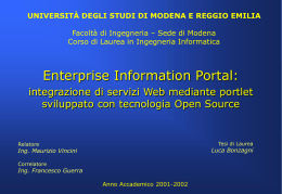 Enterprise Information Portal: integrazione di servizi Web mediante portlet