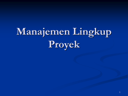 Manajemen Lingkup Proyek 1