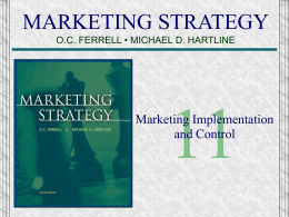11 MARKETING STRATEGY Marketing Implementation and Control