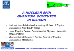A NUCLEAR SPIN QUANTUM  COMPUTER IN SILICON