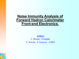 Noise Immunity Analysis of Forward Hadron Calorimeter Front-end Electronics. Authors