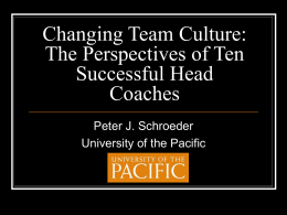 Changing Team Culture: The Perspectives of Ten Successful Head Coaches