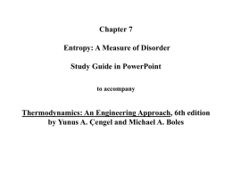 Chapter 7 Entropy: A Measure of Disorder Study Guide in PowerPoint