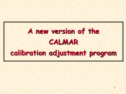 A new version of the CALMAR calibration adjustment program 1