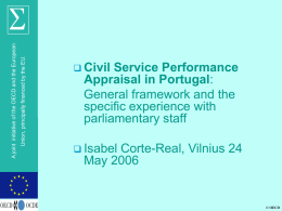 Civil Service Performance Appraisal in Portugal General framework and the specific experience with