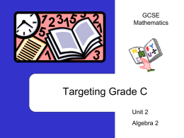 Targeting Grade C GCSE Mathematics Unit 2