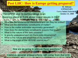 Post LHC: How is Europe getting prepared?