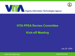 VITA PPEA Review Committee Kick-off Meeting Click to add a subtitle