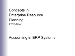 Concepts in Enterprise Resource Planning Accounting in ERP Systems
