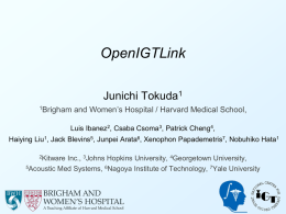 OpenIGTLink Junichi Tokuda Brigham and Women’s Hospital / Harvard Medical School, 1