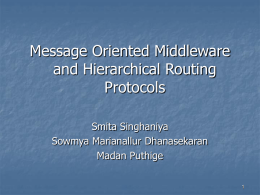Message Oriented Middleware and Hierarchical Routing Protocols Smita Singhaniya