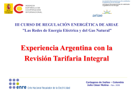 Experiencia Argentina con la Revisión Tarifaria Integral