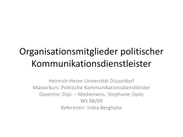 Organisationsmitglieder politischer Kommunikationsdienstleister