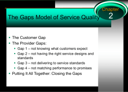 2 The Gaps Model of Service Quality Chapter 