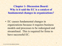 Chapter 1- Discussion Board: fundamental changes in organizations?