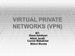 VIRTUAL PRIVATE NETWORKS (VPN) BY: Diana Ashikyan