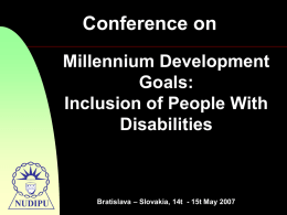 Conference on Millennium Development Goals: Inclusion of People With