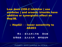Low dose COX-2 inhibitor ( use additive or synergistic effect on Hep3B.