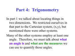 Part 4:  Trigonometry