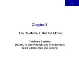 Chapter 3 3 The Relational Database Model Database Systems: