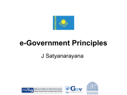 e-Government Principles J Satyanarayana