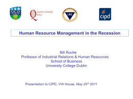 Human Resource Management in the Recession