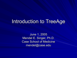Introduction to TreeAge June 1, 2005 Mendel E. Singer, Ph.D.