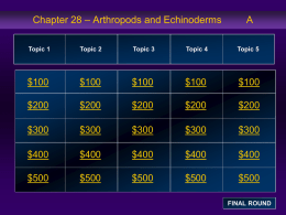 – Arthropods and Echinoderms       ... Chapter 28 $100 $200