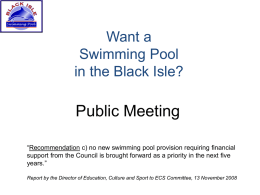 Public Meeting Want a Swimming Pool in the Black Isle?