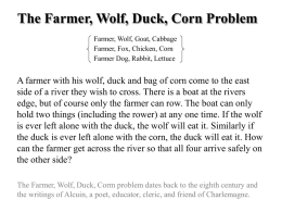 The Farmer, Wolf, Duck, Corn Problem