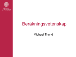 Beräkningsvetenskap Michael Thuné