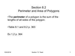 Section 8.2 Perimeter and Area of Polygons perimeter