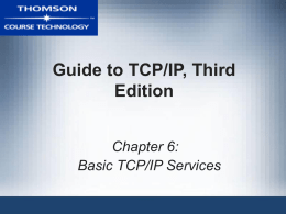 Guide to TCP/IP, Third Edition Chapter 6: Basic TCP/IP Services