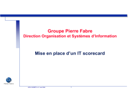 Groupe Pierre Fabre Mise en place d’un IT scorecard 1