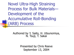 Novel Ultra-High Straining Process for Bulk Materials— Development of the Accumulative Roll-Bonding