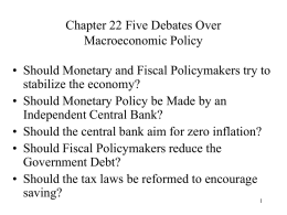 Chapter 22 Five Debates Over Macroeconomic Policy stabilize the economy?